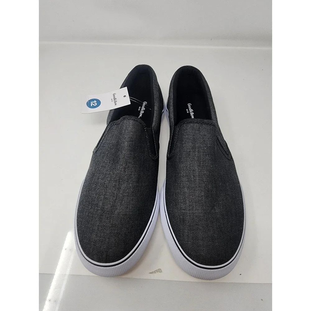 Goodfellow & Co Mens Phillip Slip On Sneakers Gray Cotton Casual Size 12